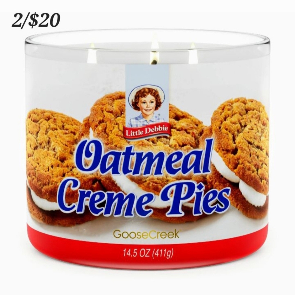 Goose Creek Candles Little Debbie Oatmeal Creme Pie 3 Wick Glass Jar